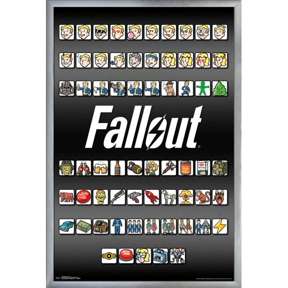 Fallout - Emojis Wall Poster, 22.375" x 34" Framed
