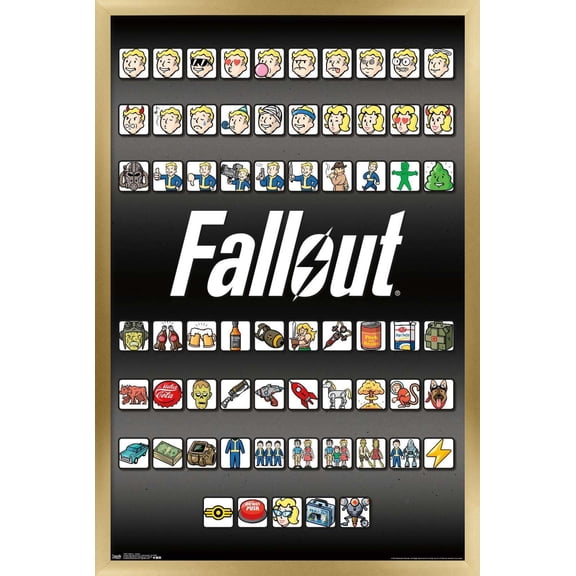 Fallout - Emojis Wall Poster, 22.375" x 34" Framed