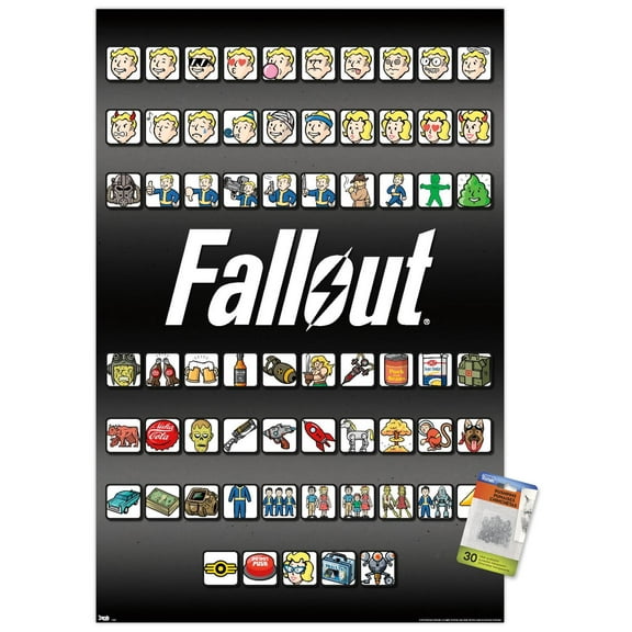 Fallout - Emojis Wall Poster with Pushpins, 22.375" x 34"