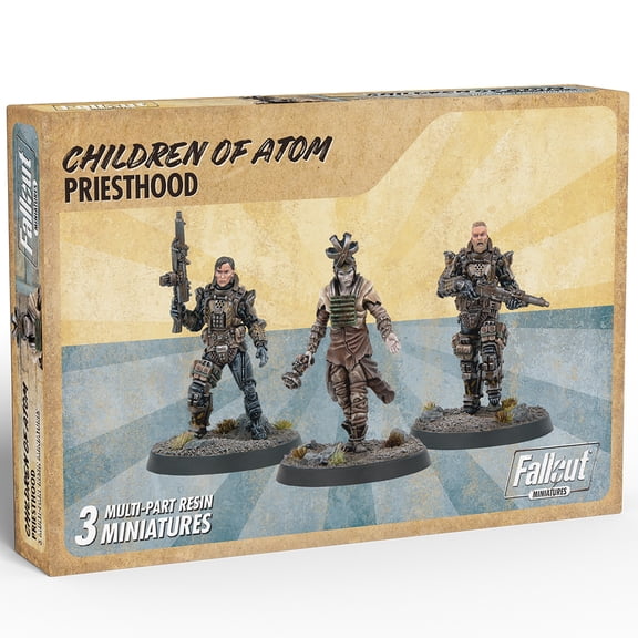Fallout: Miniatures - Children of Atom: Priesthood - 3 Resin Figures & Bases, Unpainted & Unassembled, Alternate Parts, Far Harbor, Tabletop Wargame