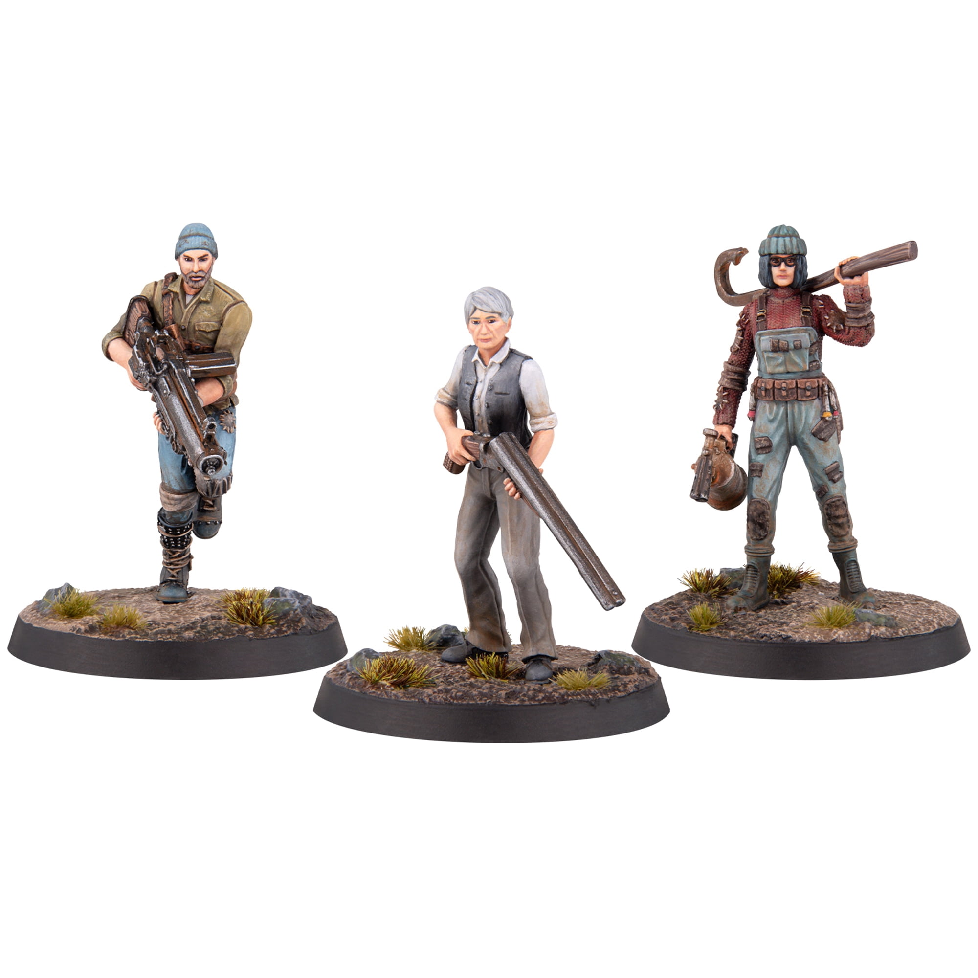 Fallout: Miniatures - Survivors: Harbormen - 3 Resin Figures & Bases, Unpainted & Unassembled, Far Harbor Wave, Licensed Tabletop Skirmish Wargame