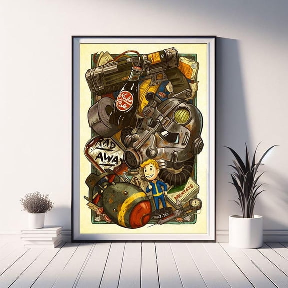 Fallout New Vegas, Game Poster, Retro Vintage Illustration, Gift Game Poster, Nostalgic Artwork, 12x18 UNFRAMED