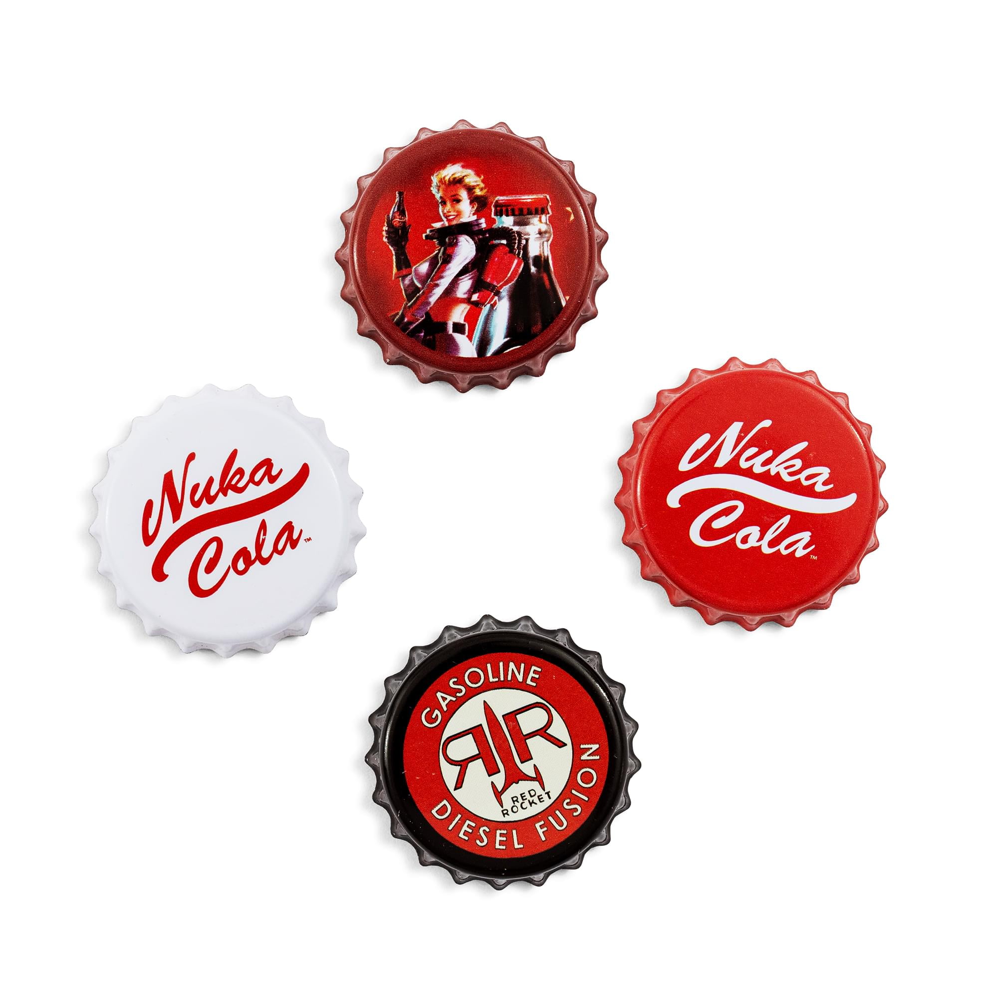 Fallout Nuka-Cola Bottle Cap Magnets | Set of 4 - Walmart Business Supplies, image size:2000x2000