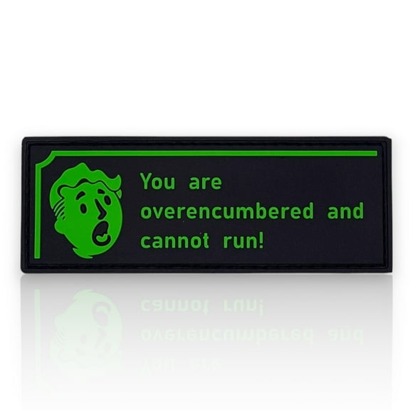 Fallout Overburdened Morale Patch | Funny Tactical Backpack Patches | Military Patches for Chest Pack, Hat, Dog Harness