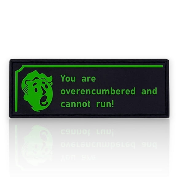 Fallout Overburdened Morale Patch | Funny Tactical Backpack Patches | Military Patches for Chest Pack, Hat, Dog Harness