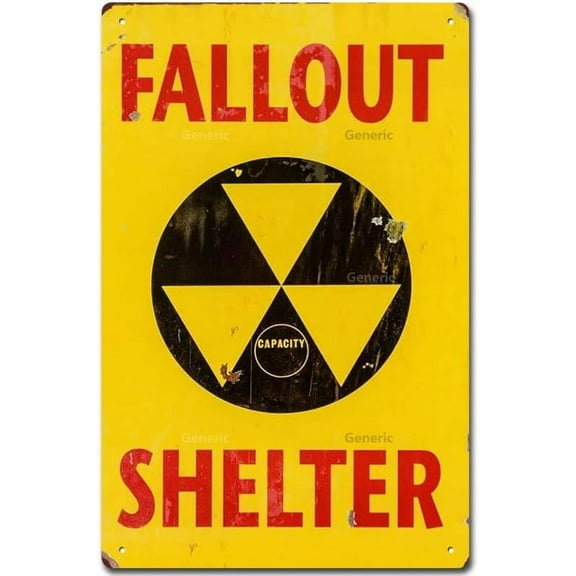 Fallout Shelter Look Reproduction Metal Tin Sign, Garage Decor Man Cave Sign Tin Sign Home Decor Home Art Metal Signs Wall Art Wall Decor Poster 8 * 12 in