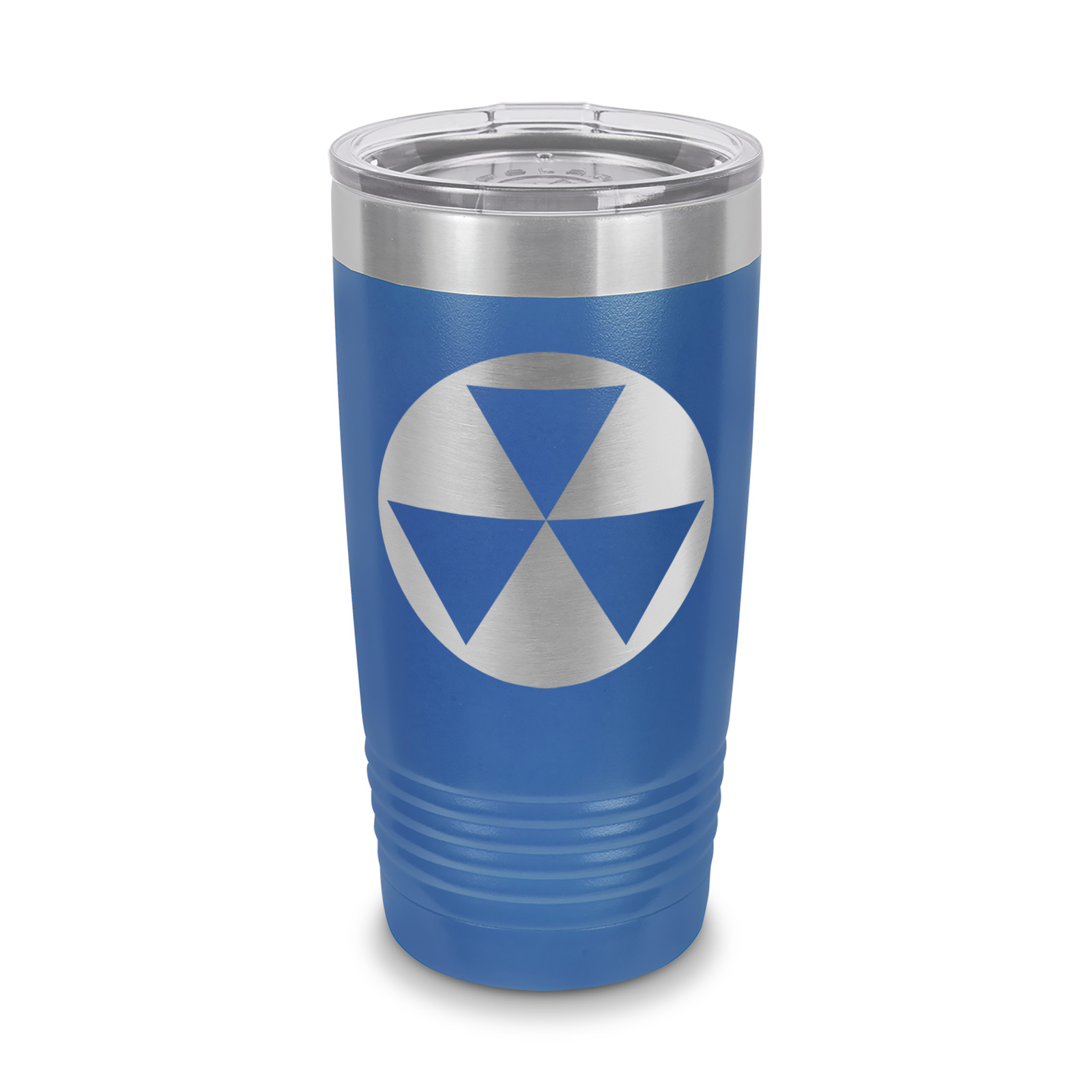 Fallout Shelter Symbol Tumbler 20 oz Laser Engraved w/ Clear Lid