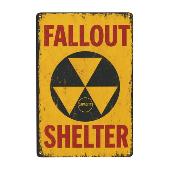Fallout Shelter Vintage Style Metal Tin Sign For Man Cave Or Home Bar 8x12 Inch