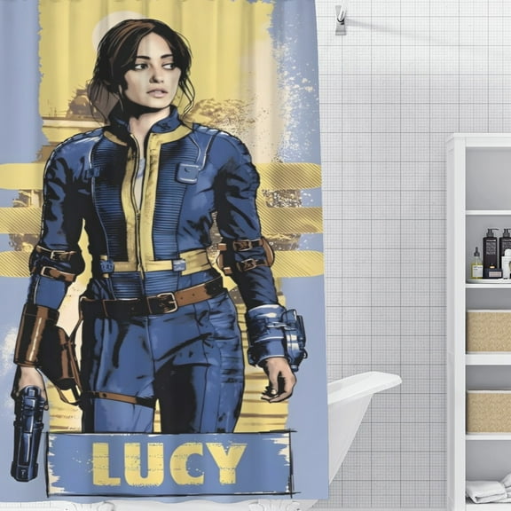 Fallout TV Shower Curtain 35*70.8 Inches Waterproof And Durable Vivid Patterns Instantly Elevates Bathroom Style