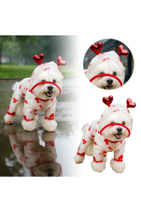 Fallout This Raincoat With A Heart Pattern Is Suitable For Small And Medium Sized And Is Perfect For All Types Of Weather. Relief