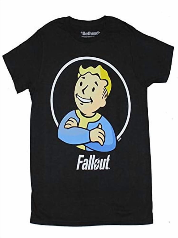 Bioworld Fallout Vault Boy Arms Crossed Men's T-Shirt Tee (Small) Black