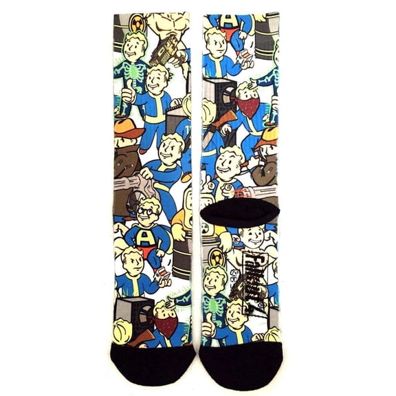 Fallout Vault Boy Collage All Over Print Crew Socks