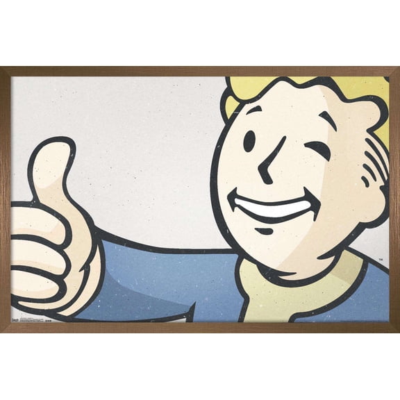 Fallout - Vault Boy - Thumbs Up Close-Up Wall Poster, 22.375" x 34" Framed