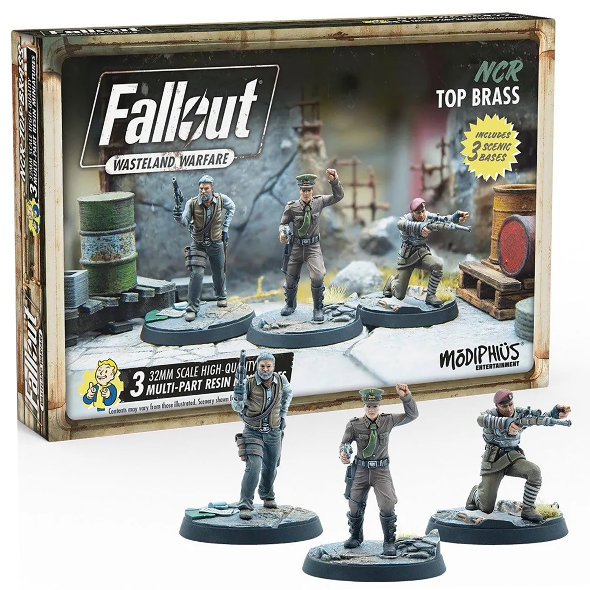 Fallout Wasteland Warfare: NCR Top Brass - 3 Figure Set, RPG