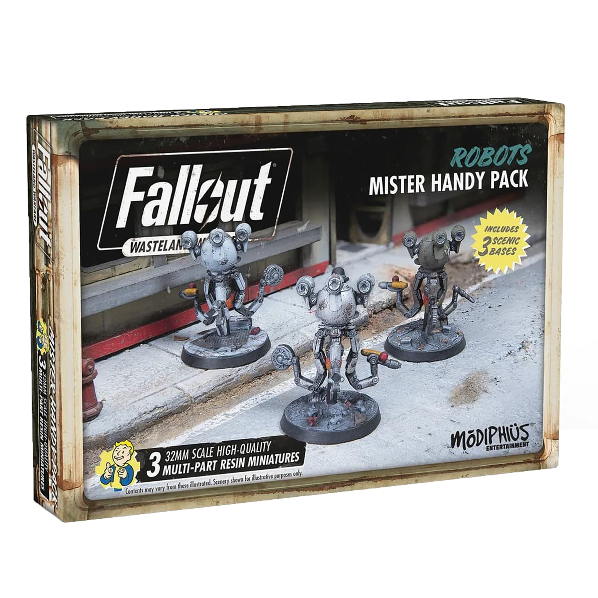 Fallout: Wasteland Warfare | Robots: Mister Handy Pack with 3 Unpainted Miniature Figures