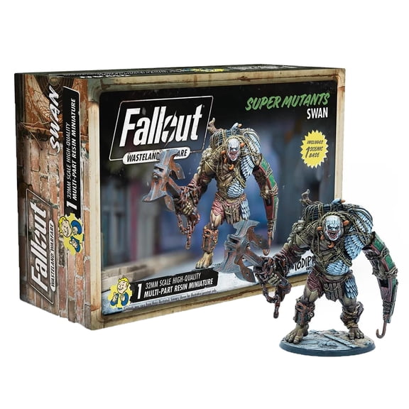 Modiphius Entertainment: Fallout: Wasteland Warfare - Super Mutants: Swan - 1 Figure, 32mm Unpainted Resin RPG Miniatures, Commonwealth Wave