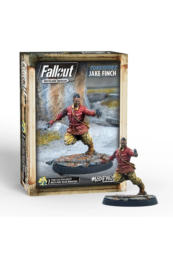 Wasteland Warfare: Survivors Jake Finch - Unpainted Multi-Part Resin Miniature, RPG, Includes Scenic Base, 32MM Scale High Quality Figure, Tabletop Roleplaying Game Minifigure