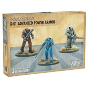 Fallout Wasteland Warfare Unaligned X-01 Power Armor Figures, 3 Pieces
