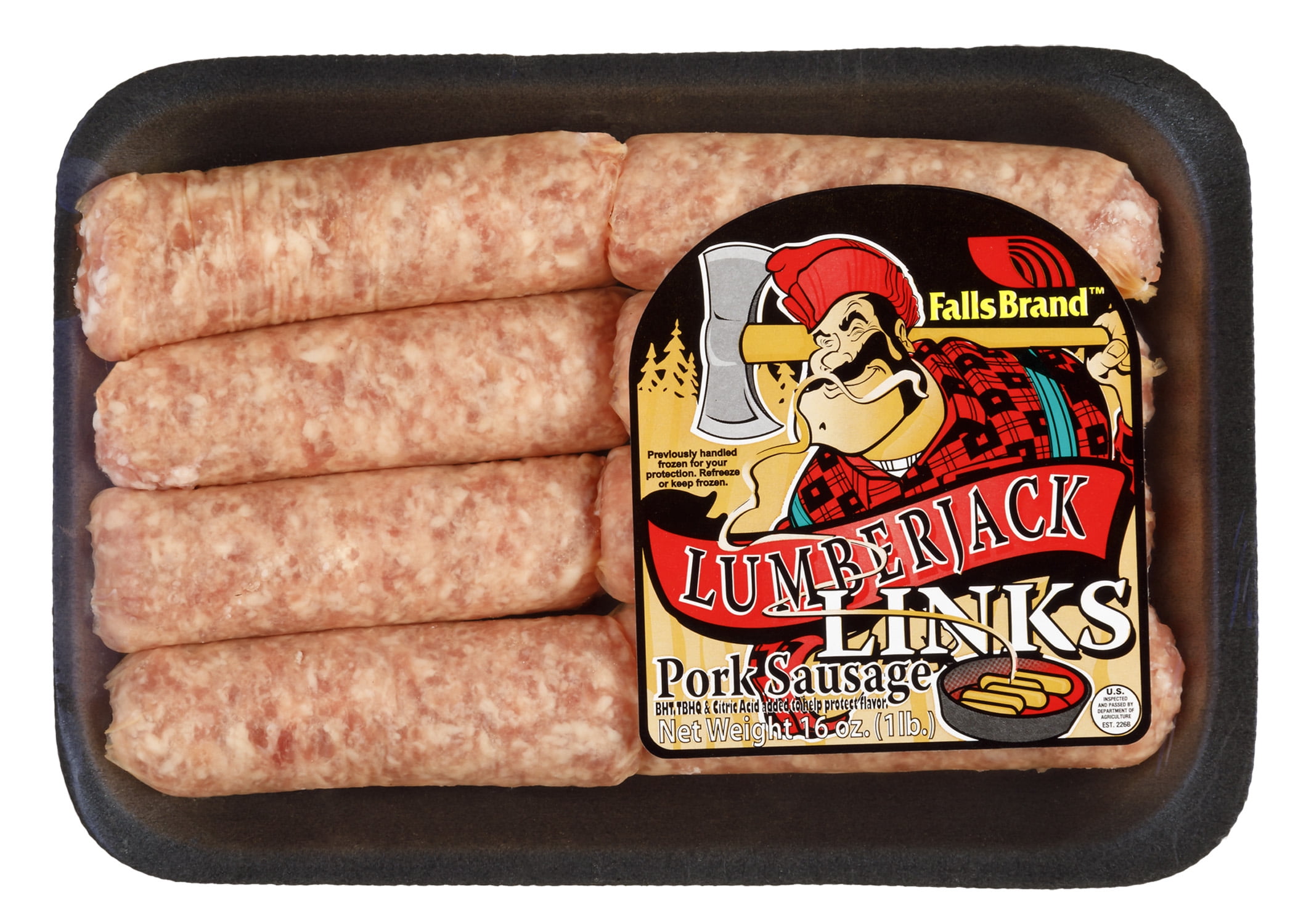 Falls Brand™ Lumberjack Pork Sausage Links, Tray Pack, 16 oz, 8 Count