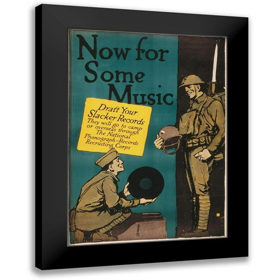 Falls, Charles Buckles 14x18 Black Modern Framed Museum Art Print Titled - Now for Some Music, 1917