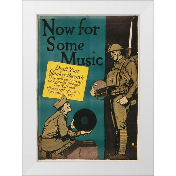 Falls, Charles Buckles 24x32 White Modern Wood Framed Museum Art Print Titled - Now for Some Music, 1917