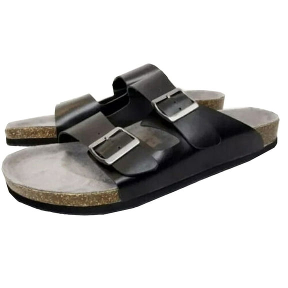 Falls Creek Men's Buckled James Sandals, Black, 7M