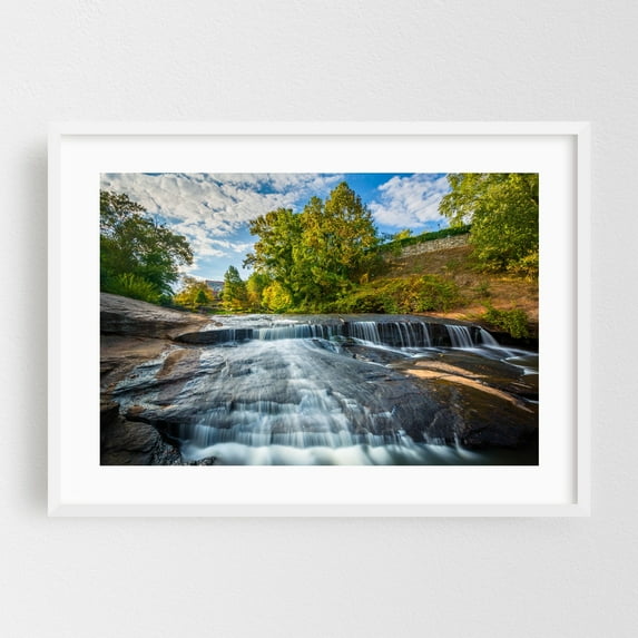 Falls Park Waterfall - Greenville South Carolina Photography White Framed Wall Art Print 30 x 40 inches