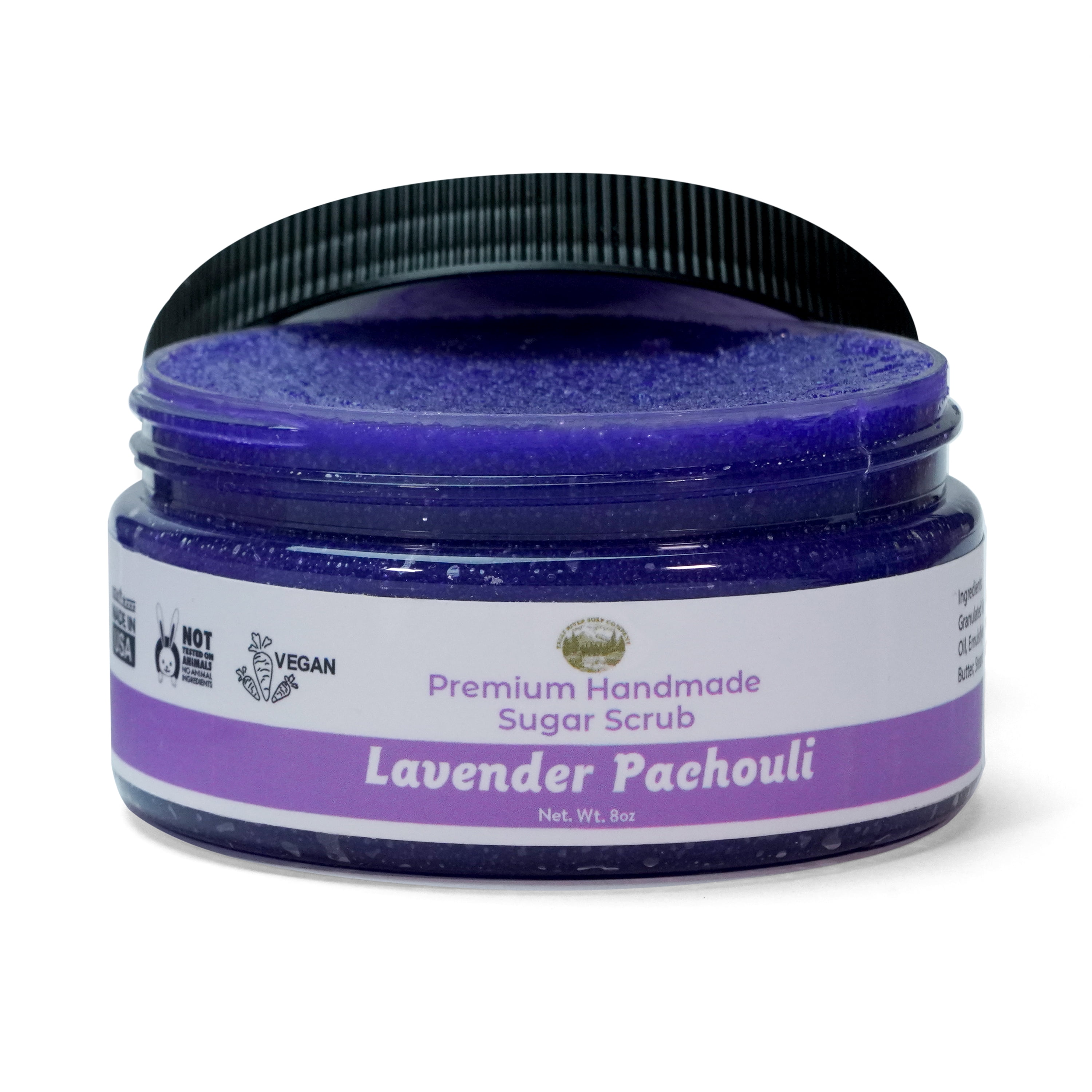 Falls River Soap Sugar Scrub, Premium Handmade, Vegan and Cruelty Free - Lavender Patchouli, 8 Oz