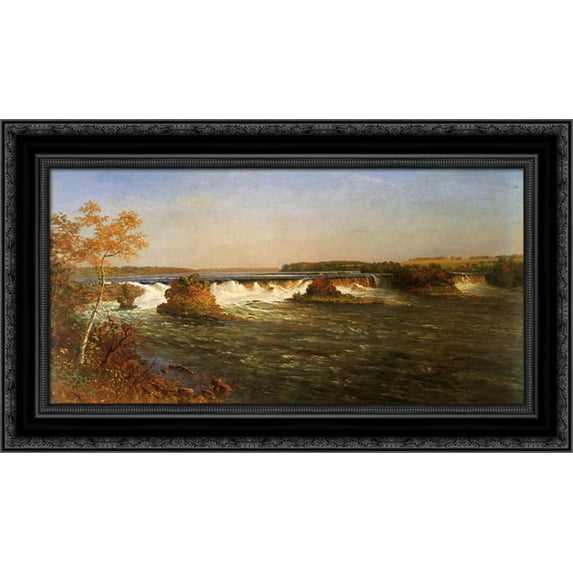 Falls of Saint Anthony 24x17 Black Ornate Wood Framed Canvas Art by Bierstadt, Albert