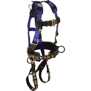 FallTech 7073LX Foreman 3-D Full Body Harness, 3 D-rings, Navy, Size L/XL