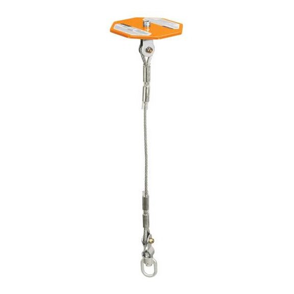 Drop Thru Anchor, 6 ft Length, 310 lb Weigth Capacity, Steel Anchor, Swivel D-Ring 74946