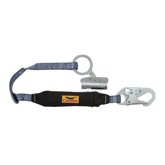 Falltech Rope Grab with Lanyard, Steel, Blue/Black 45J303