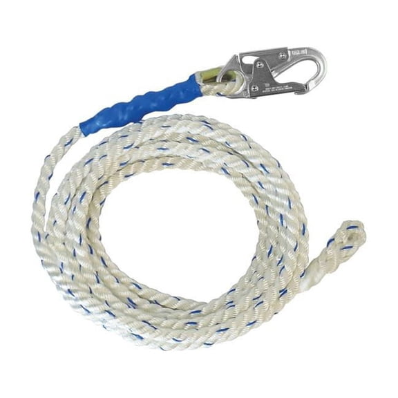 Falltech Vertical Lifeline,White,Steel Hardware 8150