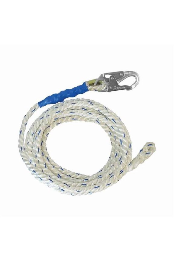 Vertical Lifeline,White,Steel Hardware 8175