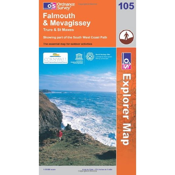Pre-Owned Falmouth and Mevagissey (Explorer Maps): Sheet 105 (OS Explorer Map) Paperback