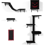 Falnatco 5 Pcs Gothic Wall Mounted Cat Furniture, Luxury Cat Wall Furniture Set, Cat Climber, Modern Style, Indoor Use