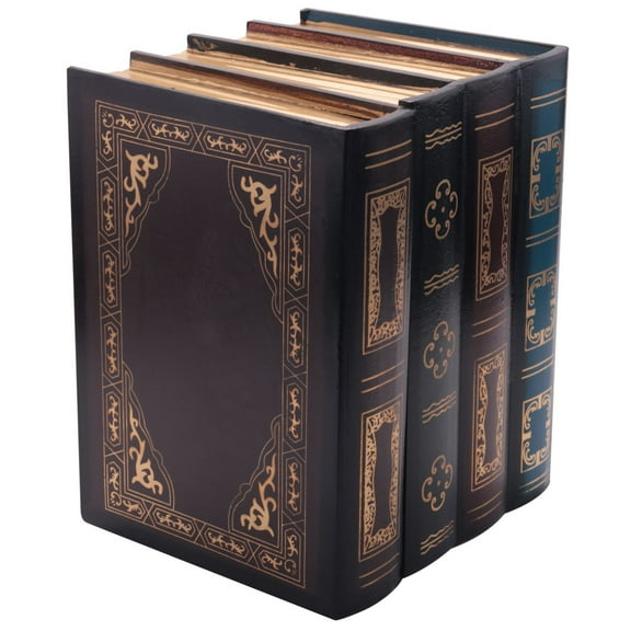 False Book Box Vintage Storage Props Book Jewelry Storage Packaging Study Book Ornaments Wooden Antique Classic Decorative,1* simulated book decoration storage box,picture color