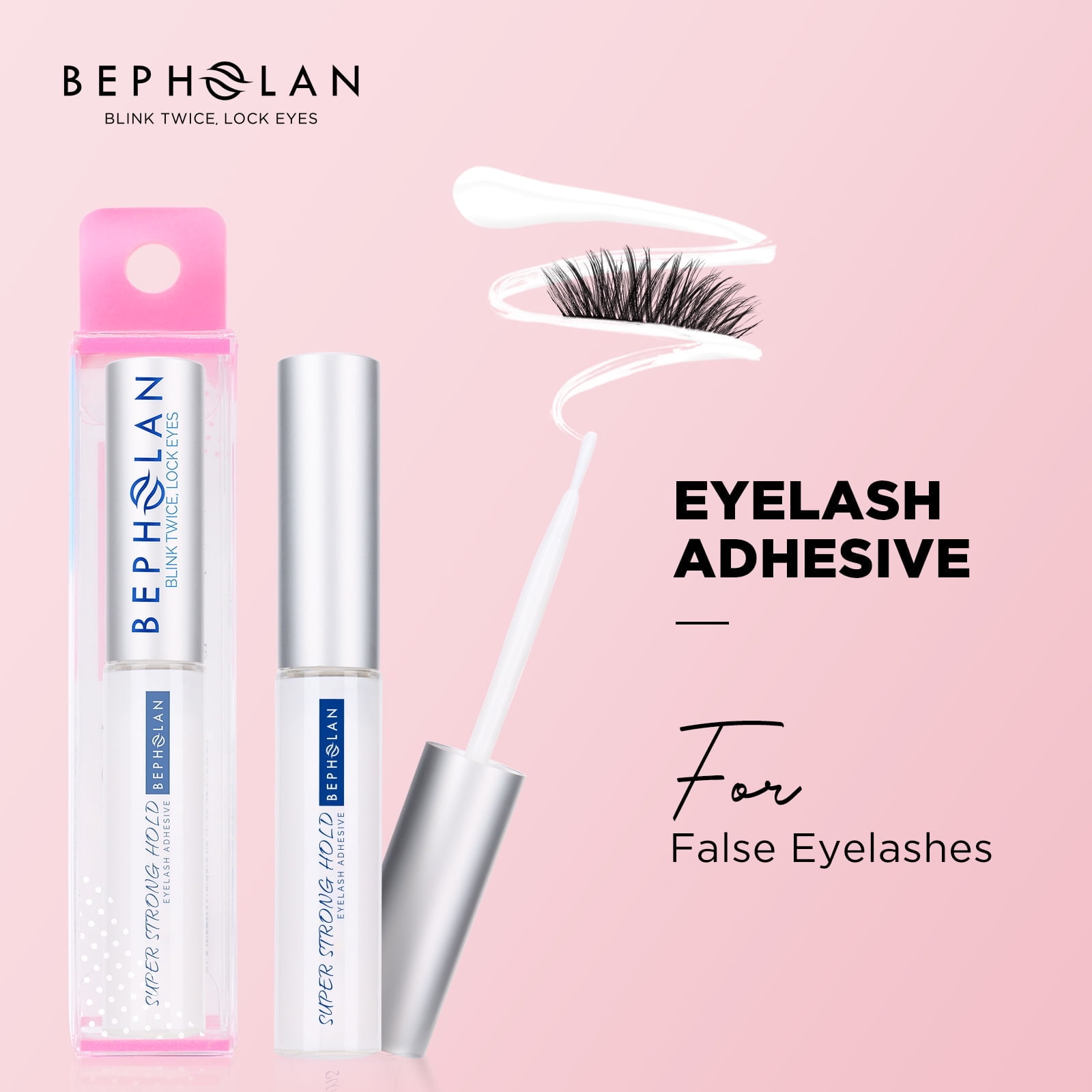False Eyelash Glue Clear,Waterproof,Super Strong Hold for False