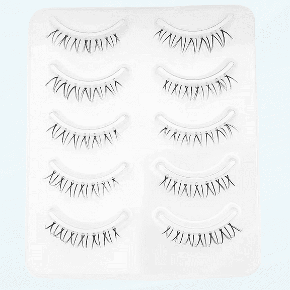 False Eyelashes Bottom Lashes Natural Look Wispy Lower Lashes Pack Under Lashes Clear Band Faux MInk Lashes 5 Pairs 6mm (Bottom Lashes Sexy)