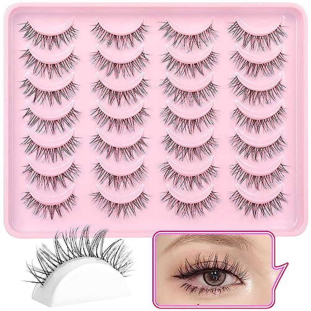 False Eyelashes Clear Band Lashes Natural Look Korean Makeup Wispy Lash