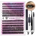 thumbnail image 1 of False Eyelashes, Eyelash Glue, 12 Rows Segmented Natural Look False Eyelashes with Large Capacity Adhesive and Precision Tweezers for Long Lasting Eye Makeup, Soft Durable Fiber, 1 of 5