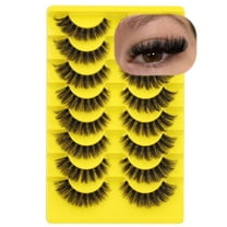 False Eyelashes Fairy Cat Eye Lashes Mink Fox Eye Lashes Wispy Dramatic Eyelashes 20mm Fake Lashes 7 Pairs Pack