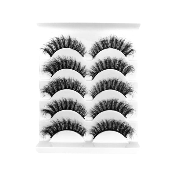 False Eyelashes Faux Mink Lashes Pack 10 Pairs 8D Dramatic Wispy Eye Style Luxury Volume
