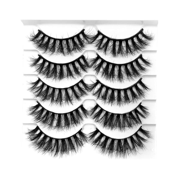 False Eyelashes Faux Mink Lashes Pack 10 Pairs 8D Dramatic Wispy Eye Style Luxury Volume