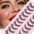 thumbnail image 1 of False Eyelashes Fluffy Look Strip Lashes Mink Wispy Fake Lashes Charming Fake Eyelashes 10 Pairs, 1 of 7