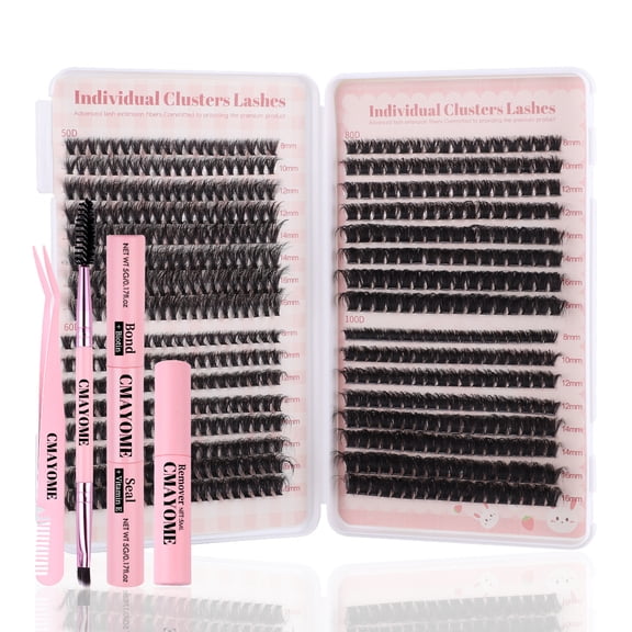 False Eyelashes Kit, Wispy Lashes Pearl Fluffy Natural Look Lash Cluster Thick Soft Curly Lash Extensions