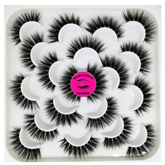 False Eyelashes Lashes Natural Look Thick Short 3D Faux Mink Lashes Strip 10mm Reusable Soft Wispy Lashes Pack Vegan Natural Lashes 10 Pairs(Natural Short lashes)