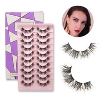 False Eyelashes Natural Look 10 Pairs Reusable Adhesive Eyelashes,A27
