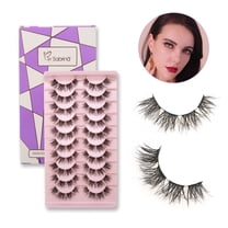 False Eyelashes Natural Look 10 Pairs Reusable Adhesive Eyelashes,A27