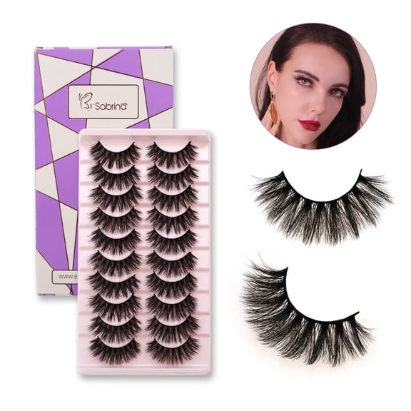 False Eyelashes Natural Look 10 Pairs Reusable Adhesive Eyelashes,A31